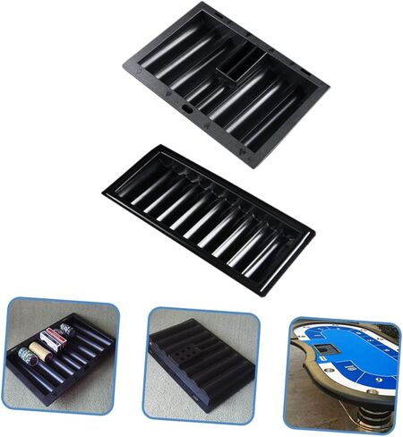 Yardwe Poker Chip Tray Set for Games 2pcs Plastic Poker Chip Holder Divided Compartments for Easy Organization in Kuwait