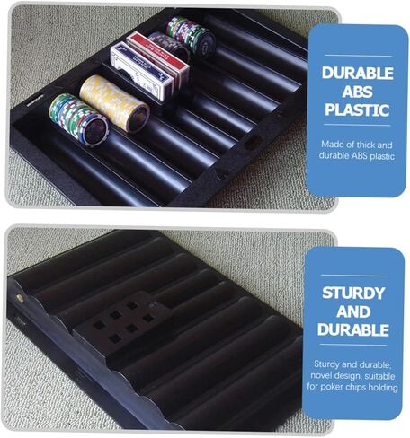 Yardwe Poker Chip Tray Set for Games 2pcs Plastic Poker Chip Holder Divided Compartments for Easy Organization in Kuwait