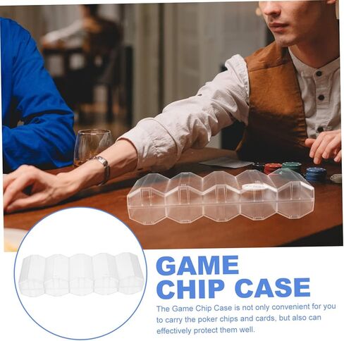 Vaguelly Transparent Poker Chip Storage Box with Compartment Design Game Cards Holder for Organizing Poker Chips Cards and Dice in Kuwait
