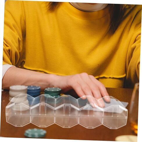 Vaguelly Transparent Poker Chip Storage Box with Compartment Design Game Cards Holder for Organizing Poker Chips Cards and Dice in Kuwait