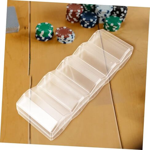 Vaguelly Transparent Poker Chip Storage Box with Compartment Design Game Cards Holder for Organizing Poker Chips Cards and Dice in Kuwait