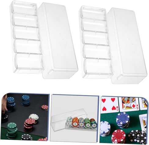 Poker Chips Organizer with Cover 100-Piece Chips Tray Storage Container for Gamers Easy Access for Tournaments and Home Use in Kuwait