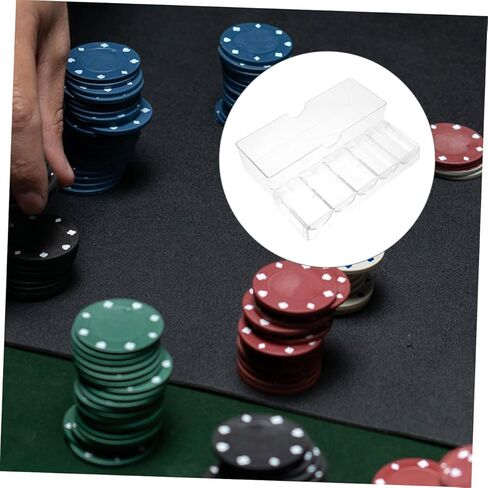 Poker Chips Organizer with Cover 100-Piece Chips Tray Storage Container for Gamers Easy Access for Tournaments and Home Use in Kuwait