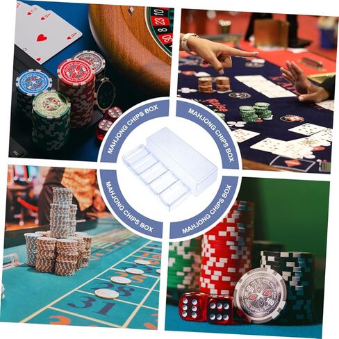 Poker Chips Organizer with Cover 100-Piece Chips Tray Storage Container for Gamers Easy Access for Tournaments and Home Use in Kuwait