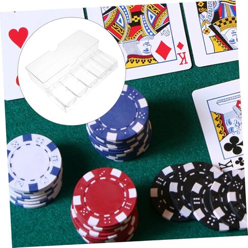 Poker Chips Organizer with Cover 100-Piece Chips Tray Storage Container for Gamers Easy Access for Tournaments and Home Use in Kuwait