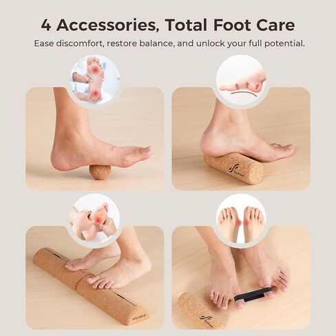 Sportneer Cork Balance Board with Storage Bag – Cork Foot Massage & Balance Trainer Set for Foot Pain Relief, Physical Therapy, Foot Strengthening & Arch Training, Improve Balance & Stability, Boost Ankle Strength in Kuwait