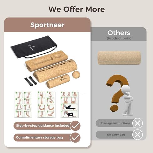 Sportneer Cork Balance Board with Storage Bag – Cork Foot Massage & Balance Trainer Set for Foot Pain Relief, Physical Therapy, Foot Strengthening & Arch Training, Improve Balance & Stability, Boost Ankle Strength in Kuwait