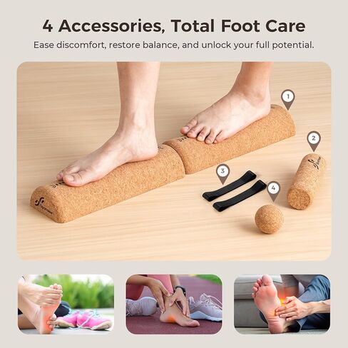 Sportneer Cork Balance Board with Storage Bag – Cork Foot Massage & Balance Trainer Set for Foot Pain Relief, Physical Therapy, Foot Strengthening & Arch Training, Improve Balance & Stability, Boost Ankle Strength in Kuwait