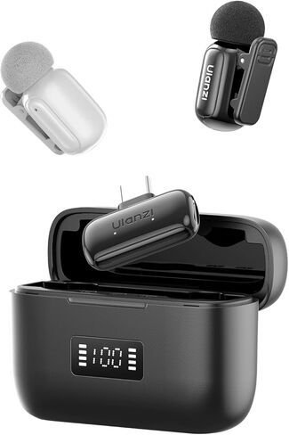 ULANZI A200 Mini Mic Wireless Lavalier Lapel Microphone for iPhone 17/16/15 Type-C, 48kHz/24-bit, Plug & Play, Smart Noise Cancelling, Digital Display, 30H Battery for Video Recording in Kuwait