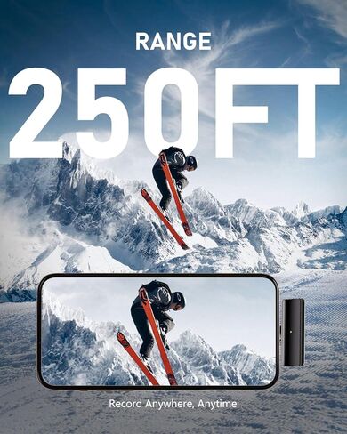 4 Wireless Lavalier Microphone System for iPhone Android Phone Computer, Mini Lapel Mic with USB C/Lightning, 48KHz 24Bit, Reverb,Noise Cancelling for Video Recording Podcast Stream Vlog TikTok in Kuwait