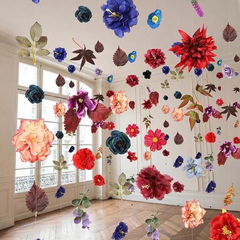 XunYee 6 Pcs 35.4 ft Flower Garlands Hanging Wildflower Garlands Floral Vines Artificial Fake Flower Vines Faux Silk Wildflower Decor for Home Garden Spring Summer Wedding Party Wall Arch(Floral) in Saudi Arabia