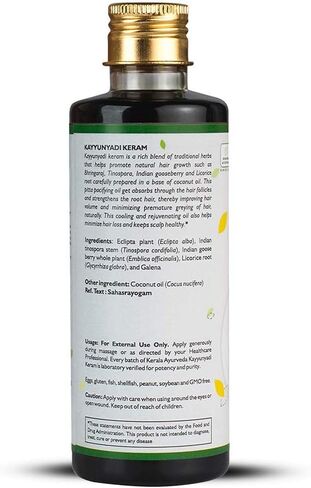 Kerala Ayurveda Kayyunyadi Thailam - Herbal Scalp Oil with Bhringaraj & Amla to Promote Normal, Lustrous Hair and Balance Pitta, 6.8 Fl Oz in Kuwait