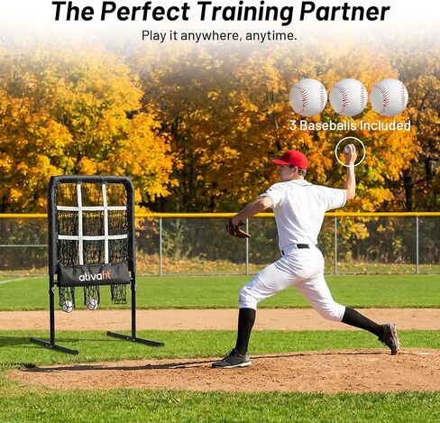 شبكة رمي البيسبول المحمولة من ATIVAFIT ذات 9 فتحات لمنطقة الضربة لتدريبات الرماية وممارسة الكرة اللينة والتدريب في الفناء الخلفي in Kuwait
