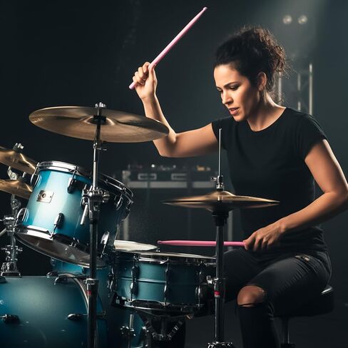 Pink Drumsticks Drum Sticks Pink 5A Drumsticks for Drums Wooden Handles Drum Stick Beginner Drums Sticks Accessories Stuff for Beginners Music Lovers in Kuwait