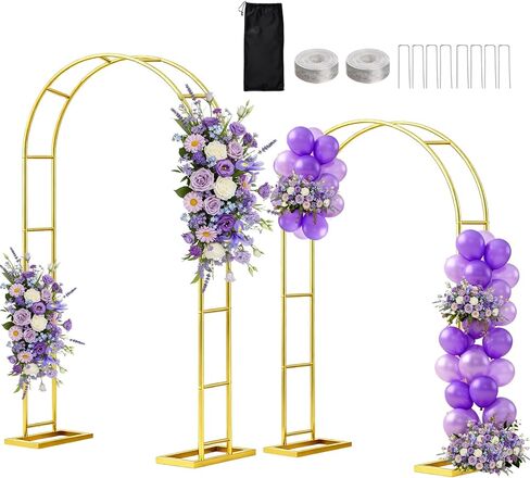 Wedding Arch Backdrop Stand 7.2 قدم ، مجموعة 6 أقدام من 2 ، Gold Metal Balloon Arch Stand for Gender Canner Cenlemony Anniversary Crevanizar in Kuwait