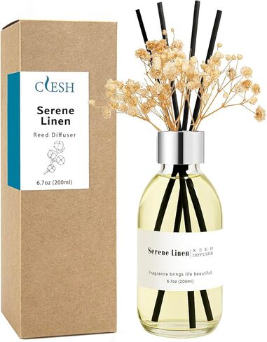 Clesh Reed Diffuser Set, 6.7 oz Eucalyptus Scented Diffuser with Sticks, Home Fragrance Reed Diffuser for Bathroom Shelf Decor in Kuwait