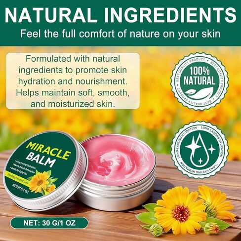 بلسم ميراكل ماكس العلاجي، كريم مهدئ للعناية بالمفاصل والساقين لتورم الساقين، يخفف من إزعاج العضلات في الظهر واليدين والقدمين والجسم، مركب من مكونات طبيعية، لطيف لجميع أنواع البشرة in Kuwait