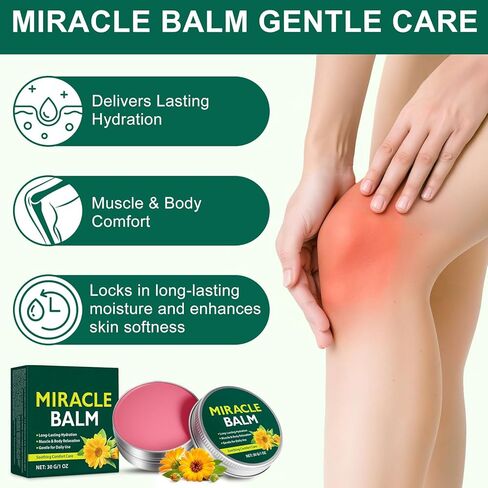 بلسم ميراكل ماكس العلاجي، كريم مهدئ للعناية بالمفاصل والساقين لتورم الساقين، يخفف من إزعاج العضلات في الظهر واليدين والقدمين والجسم، مركب من مكونات طبيعية، لطيف لجميع أنواع البشرة in Kuwait