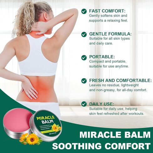 بلسم ميراكل ماكس العلاجي، كريم مهدئ للعناية بالمفاصل والساقين لتورم الساقين، يخفف من إزعاج العضلات في الظهر واليدين والقدمين والجسم، مركب من مكونات طبيعية، لطيف لجميع أنواع البشرة in Kuwait