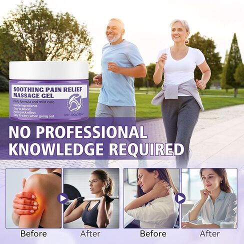 جل مهدئ لتخفيف آلام المفاصل، جل تدليك سريع الامتصاص للركبتين والظهر والكتفين والرقبة وأسفل الظهر واليدين، مكونات طبيعية مع الكركم وزيت الإيمو وتخفيف آلام المفاصل (كبير جدًا، 3.5 أونصة سائلة) in Kuwait