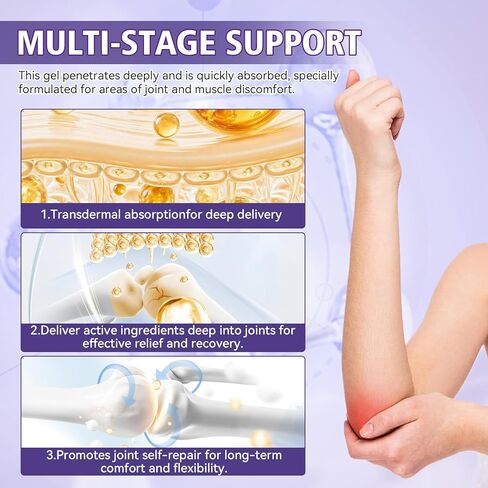 جل مهدئ لتخفيف آلام المفاصل، جل تدليك سريع الامتصاص للركبتين والظهر والكتفين والرقبة وأسفل الظهر واليدين، مكونات طبيعية مع الكركم وزيت الإيمو وتخفيف آلام المفاصل (كبير جدًا، 3.5 أونصة سائلة) in Kuwait