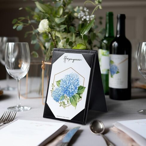 WeChef Table Tents 4 x 6 inch Leatherette PU Leather Menu Covers Double-Sided Frame Menu A-Frame Sign Holders Menu Folders for Restaurant Coffee Cafe Bar Drink Dessert (30 Pack, Black) in Kuwait