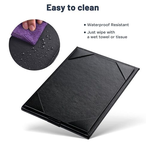 WeChef Table Tents 4 x 6 inch Leatherette PU Leather Menu Covers Double-Sided Frame Menu A-Frame Sign Holders Menu Folders for Restaurant Coffee Cafe Bar Drink Dessert (30 Pack, Black) in Kuwait