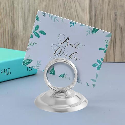 2 Pcs Table Menu Holder Stainless Steel Menu Holder Card Stand Ring Stand Sign Marker Stands for Restaurants Weddings Banquets Conferences Adjustable Height Rustproof Silver Finish in Kuwait