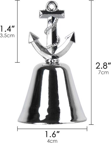 12 قطعة من حامل بطاقات المكان البحري - شكل جرس مرساة السفينة الفضية، حامل صور بطاقة اسم رقم الطاولة المعدنية لحفلات الزفاف على الشاطئ، والحفلات الساحلية، والأحداث ذات الطابع البحري in Kuwait