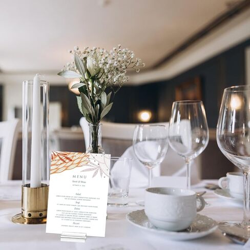 8 PCS Acrylic Stands Clear Place Card Holders, Clear Place Acrylic Stands for Table Numbers Wedding Photos Office Menu Meeting Display (2 Size) in Saudi Arabia