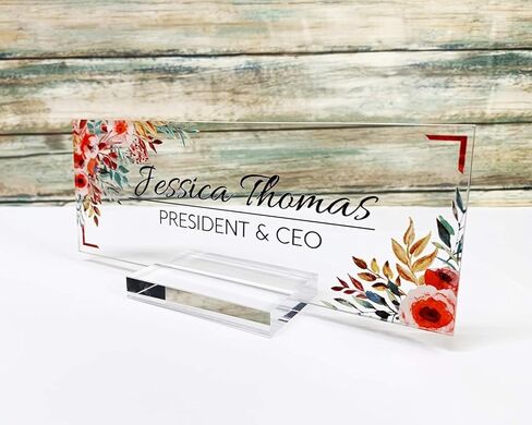 8 PCS Acrylic Stands Clear Place Card Holders, Clear Place Acrylic Stands for Table Numbers Wedding Photos Office Menu Meeting Display (2 Size) in Saudi Arabia