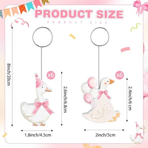 Honoson 12 Pcs Wooden Silly Goose Place Card Holders Double Sided Cute Silly Goose Pattern Table Number Holder Photo Menu Memo Clips Decor for Theme Birthday Party Baby Shower Party in Saudi Arabia