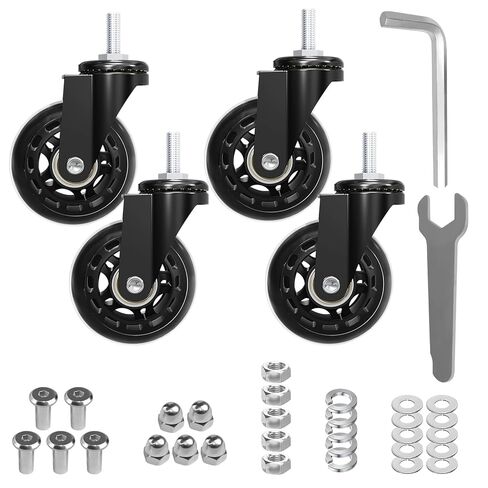 MySit Creeper Caster Wheels Set of 6 Heavy-Duty 2.5 Inch Casters Replacement Roller Blade Rubber 360 Degree No Noise Wheel for Mechanic Stool, Rolling Garage Seat in Saudi Arabia
