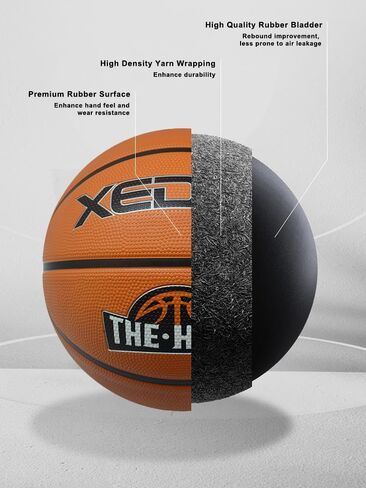 XEDGE Basketball 29.5" Size 7 Indoor Outdoor Rubber Basketball Set in Kuwait