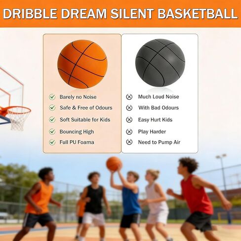 Silent Basketball-Size 7, 2026 New Dribble Dream Silent Basketball, Si-Lent Basket-Ball Dribbling Indoor, No Noise Basketballs for Various Indoor Activities (29.5") in Saudi Arabia