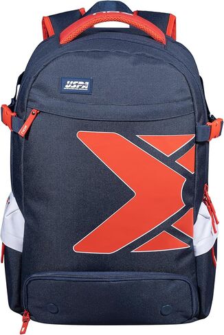 NOX USPA Exclusive Padel Backpack | Blue-Red Design with American Flag Tribute | Padded Racket & Laptop Compartment | Ventilated Shoe Pocket & Ergonomic Straps | The Ideal Team Padel Backpack in Kuwait