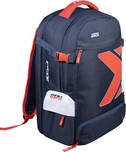 NOX USPA Exclusive Padel Backpack | Blue-Red Design with American Flag Tribute | Padded Racket & Laptop Compartment | Ventilated Shoe Pocket & Ergonomic Straps | The Ideal Team Padel Backpack in Kuwait