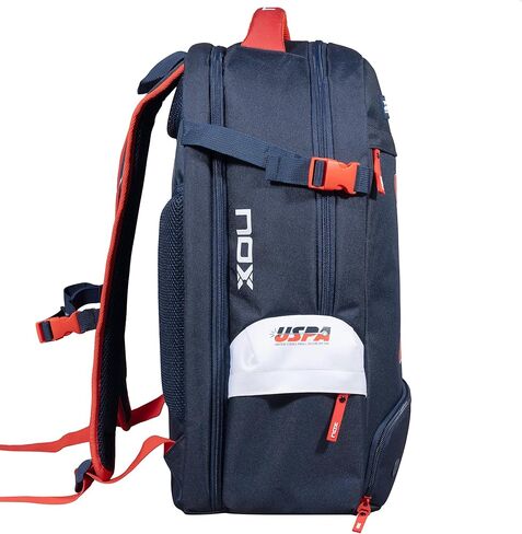 NOX USPA Exclusive Padel Backpack | Blue-Red Design with American Flag Tribute | Padded Racket & Laptop Compartment | Ventilated Shoe Pocket & Ergonomic Straps | The Ideal Team Padel Backpack in Kuwait