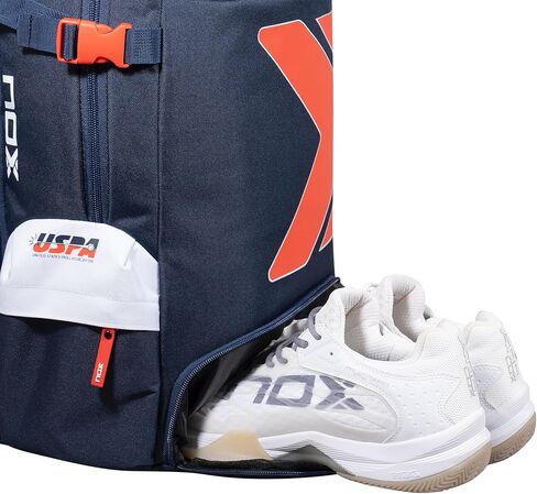 NOX USPA Exclusive Padel Backpack | Blue-Red Design with American Flag Tribute | Padded Racket & Laptop Compartment | Ventilated Shoe Pocket & Ergonomic Straps | The Ideal Team Padel Backpack in Kuwait