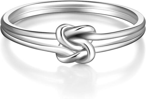 EVER FAITH Dainty Double Love Heart Infinity Rings, 925 Sterling Silver Mother Daughter Best Friend Irish Celtic Knots Wedding Promise Band Ring for Women Bride in Saudi Arabia