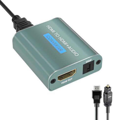 HDMI Audio Extractor 4K@30Hz HDMI إلى محول الصوت البصري ، يدعم محول الخائن HDCP DIGITAL DTS 5.1 PCM متوافق مع PS4 ، Fire Stick ، ​​Blu-ray Player (لا تدعم ARC/EARC) in Kuwait
