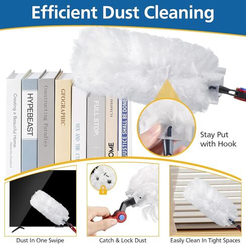 30 Pack Duster Refills Compatible with O-Cedar Flex & Catch Duster, 360° Heavy Duty Disposable Duster Refills Replacement, 3X More Dust Cleaning Than Feather Dusters in Kuwait