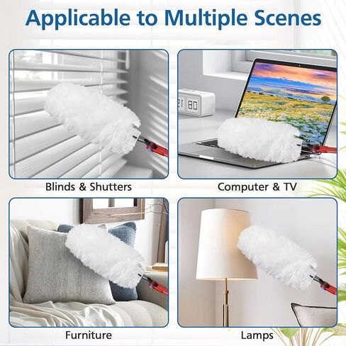 30 Pack Duster Refills Compatible with O-Cedar Flex & Catch Duster, 360° Heavy Duty Disposable Duster Refills Replacement, 3X More Dust Cleaning Than Feather Dusters in Kuwait