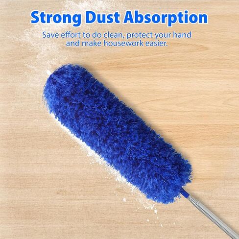 Duster with 80" Extension Pole for Cleaning, Bendable Duster Microfiber Head,Washable Cleaning Duster for Cobweb Cleaning,High Ceilings,Fan,Home,Furniture,Car in Kuwait