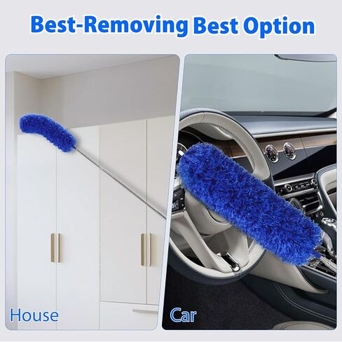 Duster with 80" Extension Pole for Cleaning, Bendable Duster Microfiber Head,Washable Cleaning Duster for Cobweb Cleaning,High Ceilings,Fan,Home,Furniture,Car in Kuwait