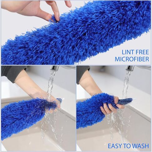 Duster with 80" Extension Pole for Cleaning, Bendable Duster Microfiber Head,Washable Cleaning Duster for Cobweb Cleaning,High Ceilings,Fan,Home,Furniture,Car in Kuwait