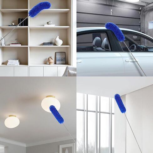 Duster with 80" Extension Pole for Cleaning, Bendable Duster Microfiber Head,Washable Cleaning Duster for Cobweb Cleaning,High Ceilings,Fan,Home,Furniture,Car in Kuwait