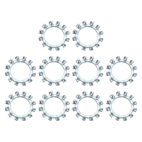 uxcell 10Pcs 3/4 External Tooth Lock Washer, Zinc-Plated Carbon Steel Multi-Tooth Star Washer Locking Fastener, Silver Tone in Saudi Arabia