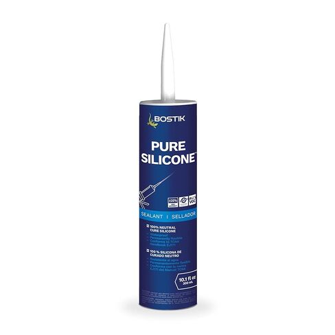 BOSTIK Pure Silicone White 10.1oz Silicone Caulk & Sealant for Kitchen & Bath | Professional Grade, 100% Waterproof | Internal/External Use | UV, Mildew, Shrink & Crack Resistant | 1 Cartridge in Kuwait