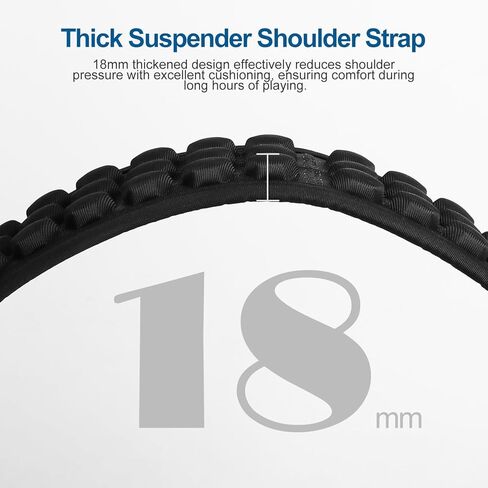 حزام جيتار وباس مبطن بالهواء طويل للغاية للموسيقيين طوال القامة (53 بوصة إلى 61 بوصة) - دعم كتف مبطن عريض جدًا لتوفير أقصى درجات الراحة in Kuwait